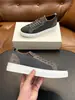Zapatillas casuales para hombre de punto fly transfronterizo con empalmes de cuero genuino, puño de calcetín de punto STN, transpirables, suela gruesa, cordones, caña baja, lujo ligero