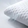 Almohada de espuma viscoelástica de cero presión para dormir para adultos, blanca, funda con textura de panal 3D lavable a máquina, 60x40x12cm