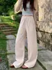 Pantalones Blancos de Lino de Pierna Ancha para Mujer, Verano 2026, Estilo Delgado, Cintura Elástica, Corte Holgado, Adelgazantes, Caída Suave, Pantalones Casuales de Pierna Recta