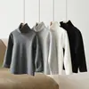 Camada base de algodão escovado de gola alta para crianças, camiseta de manga comprida para meninos e meninas, tamanho 180, coleção outono/inverno, roupas infantis