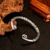 Pulsera de plata con hechizo mágico retro palabra Buda de la Lucha Sun Wukong Abierto pulsera de hombre aro dorado pulsera de hechizo al por mayor
