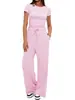 Conjunto de Pantalones Anchos de Dos Piezas para Mujer, Ropa Casual Deportiva y de Trabajo, Ropa de Casa, Primavera y Otoño Transfronterizo Europeo y Americano 2026