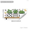 D22512 Varios tipos de pegatinas estáticas con temática de curación de plantas verdes en maceta para decoración de tiendas, hogares y ventanas, de doble cara y visibles