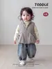 Chaleco de invierno súper lindo para niñas, chaleco exterior con lazo floral para bebé, chaqueta acolchada de algodón elegante para niños pequeños