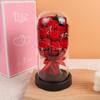 Dia dos Namorados Flor de Sabão Rosa Cúpula de Vidro Ornamento Flor Artificial Flor de Folha de Ouro com Luzes Presente de Feriado Produto Pronto