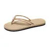 Novedad de Verano Cuerda de Cáñamo Viaje Mujer Ola Coreana Chanclas Chanclas Planas de Playa Chanclas de Mujer