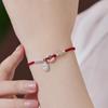 Pulsera de Plata Esterlina de Jade Hetian Natural con Cuerda Roja, Hebilla Ping An, Tejida a Mano, Cuerda de Mano para Pareja, Regalo de Nicho Antiguo