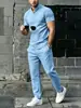 2026 Novo Estilo Americano Outdoor Praia Casual Caimento Solto Versátil High Street Casual Camisa Polo e Calça