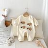Macacão de Bebê Inverno Forrado com Fleece Espessado Estilo Coreano Quente Macacão de Manga Longa Roupa Externa para Bebê Desenho Animado Roupas para Engatinhar