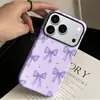 Venta Caliente en el Extranjero Pantalla Completa Lazo Morado Compatible con Apple 18pro Funda de Teléfono 2 en 1 Protector de Pantalla 17 Película