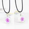 Colgante de cristal con forma de flor seca de planta, joya natural del tiempo, joyería hecha a mano, collar de flores secas de ciruela al por mayor