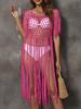 Blusa de playa para mujer, estilo transfronterizo europeo y americano, sexy, con borlas huecas y costuras a mano, estilo bikini Z973