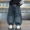 Pantalones de Primavera y Otoño para Niños 2026 Nuevo Estilo de Otoño Moda Coreana Elegantes Jeans Casuales de Pierna Curva