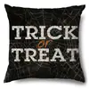 Funda de Almohada Halloween Calabaza Divertida Transfronteriza Amazon Estampado de Lino Funda Decorativa para Cojín de Sofá del Hogar