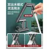Pila para fregar con grifo extendido, Pila de lavandería dedicada para balcón, Grifo de agua fría individual montado en la pared, Grifo universal giratorio y plegable