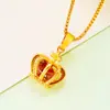 Colgante de Corona de Moda de Imitación de Oro de 18K para Mujer Combinación Perfecta Regalo de San Valentín Cumpleaños Joyería de Oro de Arena de Vietnam