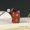 Palo de rosa Pequeño Dinosaurio Bebé Madera Maciza Tallada Regalo Infantil Bolsita Linda Colgante de Coche Cadena para Teléfono Móvil Llavero