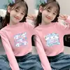 Camiseta Interior de Terciopelo con Cuello Medio Alto para Niñas para Otoño e Invierno, Ropa para Niños, Camiseta de Manga Larga para Niños Talla Mediana y Grande, Tops para Primavera y Otoño