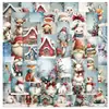 50 Pegatinas de Nieve Papá Noel Dibujos Animados Graffiti Manual Portada de Teléfono Móvil Material de Decoración Pegatinas Impermeables