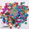 Lentejuelas Redondas Cóncavas de Láser de 6 mm Lentejuelas DIY Cuentas Cosidas a Mano con Agujero Central Materiales para Accesorios Hechos a Mano Accesorios de Decoración para Ropa