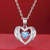 Collar de Plata de Ley S999 Amor de Ángel para Mujer Lujo Accesible Colgante de Nicho Cadena para Clavícula para Esposa y Novia Regalo de San Valentín