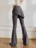 Pantalones de Yoga de Microcampana para Mujer Modelo Nuevo 2026 para Verano, Diseño Dos en Uno con Cubierta de Falda, Pantalones de Fitness para Entrenamiento de Pilates