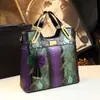 Bolso de Mamá de Cuero Genuino con Estampado de Serpiente de Gama Alta 2026, Estilo Nuevo, Bolso de Mano Lujoso y Elegante para Mujeres de Mediana Edad