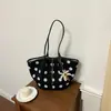 Bolso de Lunares para Mujer 2026 Nueva Moda de Verano Bolso Tote Versátil Gran Capacidad Bolso de Hombro Bolso para Clase y Viajes