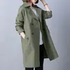 Gabardina para Mujer de Longitud Media Estilo Coreano 2023 Primavera y Otoño Nuevo holgado adelgazante estilo británico Hepburn abrigo casual de moda