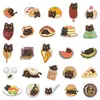 50 Pegatinas de Diario Glotón Gato Negro, Papelería de Estudio, Decoración para Carcasa de Computadora y Teléfono, Pegatinas para Material de Cuaderno, Disponibles para Venta al por Mayor