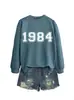 Amazon eBay sitio independiente casual simple cómodo mujer 1984 digital otoño e invierno nuevo cuello redondo manga larga sudadera
