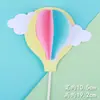Decoración de Pastel Adornos de Conejo Flores Pequeñas Nubes Accesorios de Globo Aerostático Año de Cumpleaños Enchufe para Mesa de Postres Vestir