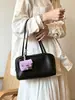 Bolsa feminina minimalista estilo japonês 2026, design versátil e simples, bolsa bowling, bolsa de ombro Boston para o dia a dia, bolsa de ombro, bolsa quadrada pequena