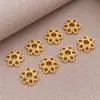 Banhado a Ouro 18K Alta Retenção de Cor Capas de Flor Vazada DIY Feitos à Mão Espaçadores de Contas Capas de Flor para Pulseiras e Colares de Contas Acessórios de Joias Materiais