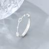 Anillo abierto de plata de ley S925 con forma de corazón, estilo simple y romántico, con un toque de temperamento, ideal como joya de nicho. Anillo de plata con forma de corazón de melocotón, sencillo y sencillo, para mujer.