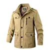 Jaqueta corta-vento europeia e americana de tamanho transfronteiriço para primavera e outono para homens de meia-idade, blusa casual fina para trabalho, jaqueta nova de algodão puro para homens