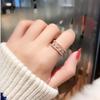 Anillo Wo Shing para Mujer Anillo de Dedo Distintivo ins Moderno Cool Versátil Coreano Simple Elegante Exquisito Anillo de Cola Abierta