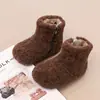 Botas de Nieve Cálidas de Invierno Casual Coreanas para Niñas, Suela Suave, Manga de Piel, Botines Cortos, Más Terciopelo, Lana de Cordero