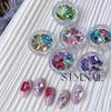 Caja de gemas con punta color hechizo Diamante monito con bolsa de material para joyería de uñas fondo puntiagudo Diamante pegatinas para uñas DIY