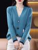 Roupas Ano do Dragão Benmingnian Suéter Vermelho Casaco Feminino Outono e Inverno 2024 Novo Estilo Ocidental Curto plus size Cardigan Tricotado