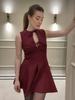 Venta al por mayor transfronteriza de estilo europeo y americano, moda de verano 2025, vestido sin mangas con lazo ancho, falda para mujer B888