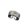 Anillo Bujia Italiano de Plata 925 con Flor de Gardenia Margarita Diamante de Color para Mujer Personalizado Moda Tendencia Anillo para Dedo Índice