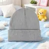 Gorro de Punto Acrílico Liso Bordado con Logo para Comercio Transfronterizo, Engrosado para Otoño e Invierno, Resistente al Frío y Cálido, Color Sólido, Unisex