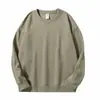 Exclusivo para vendas transfronteiriças: Moletom masculino casual moderno de algodão chinês composto, ombro caído, gola redonda, solto, cor sólida, manga longa, 320g