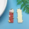 Año Nuevo 2024 20 gato de la suerte con aceite rojo que gotea seguro feliz colgante joyería DIY materiales de accesorios con cuentas
