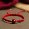 Pulseiras de Casal para Homens e Mulheres, Tornozeleiras de Corrente Fio Vermelho Feitas à Mão com Areia Dourada Roxa, Estilo Exquisito de Casal