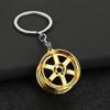 Chaveiro de metal com roda modificada para carro, presente criativo, turboalimentado, publicidade, cintura, pendurado, chaveiro, corrente, pingente de elo
