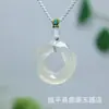 Pingente Anel Mobius de Calcedônia Tipo Gelo, Pingente de Jade Gelo de Alta Qualidade, Pingente de Jade Anel da Paz Doce de Açúcar, Fornecimento Atacadista