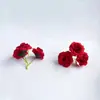 Cabeza de flor de rosa artificial de 3 pétalos, flor falsa, flor de seda, material para manualidades DIY, tocado Hanfu, decoración floral para sala de estar
