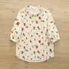 Moda Verano 2026 Estilo Japonés Fresco Estampado Graffiti Holgado Cárdigan de Mujer Camisa de Manga Corta Top Tendencia al por Mayor